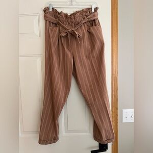 Thread & Supply 100% cotton high waisted tie belt paper bag pants. Size medium